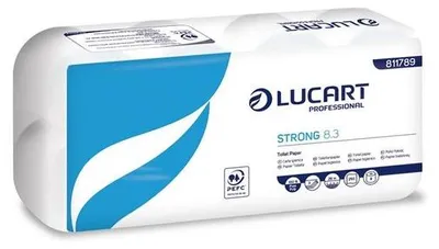 Produktbild von Toilettenpapier, 3-lagig, für kleine Rollen, 8 Rollen, LUCART "Strong 8.3", weiß