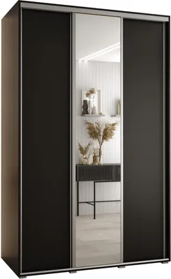 Produktbild von MEBLE KRYSPOL Cannes 3 Schrank mit 3 Schiebetüren - 205,2x150x60 cm - Schwarz Schwarz Silber