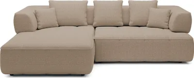 Produktbild von DomoHome Avangarde Ecksofa Moderne Eckcouch mit Verstellbarer Sitztiefe Wasserabweisendem Aragon-Stoffbezug und Hochwertiger Polsterung Linkes Layout 182x285x86cm Beige