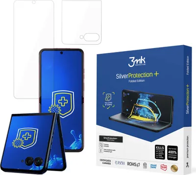 Produktbild von 3mk Display Antimikrobielle Schutzfolie SilverProtection+ für Motorola Razr 50 0,21mm Self-Heal