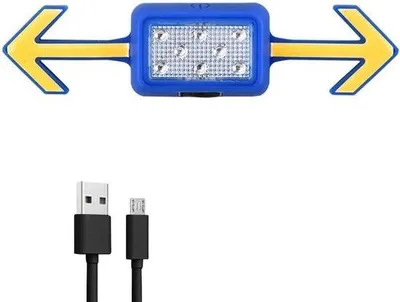 Productafbeelding van Fiets Richtingaanwijzer - Achterlicht Helm - Veilig Fietsen - Draadloze Afstandsbediening - 14.2 cm - Blauw
