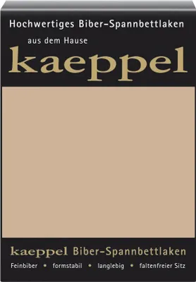Produktbild von Kaeppel Biber Bettlaken Betttuch 180-200x200 cm Spannbettlaken 14 Farben Uni Öko, Farbe:Sand