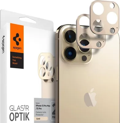 Zdjęcie produktu dla Osłona obiektywu Spigen iPhone 13 Pro / 13 Pro Max Optik.Tr, 2 szt. - złota