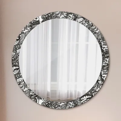Produktbild von Spiegel - Mirror zum Wandspiegel Schlafzimmer – Schminkspiegel- Abstrakt flüssig- Ø100cm