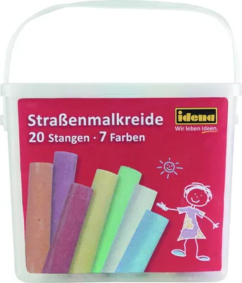 Produktbild von Idena 0042 - Straßenmalkreide - 20 Stangen (7 Farben)
