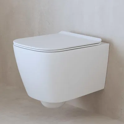 Produktbild von ALLUVION Mars Wand-WC kompakt Tiefspüler ohne Spülrand inkl. WC-Sitz