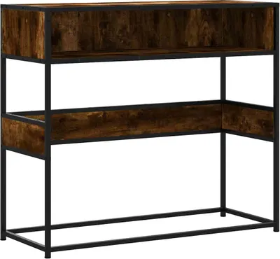 Zdjęcie produktu dla vidaXL Stolik konsola dąb wędzony 90x35x80 cm materiał drewnopochodny