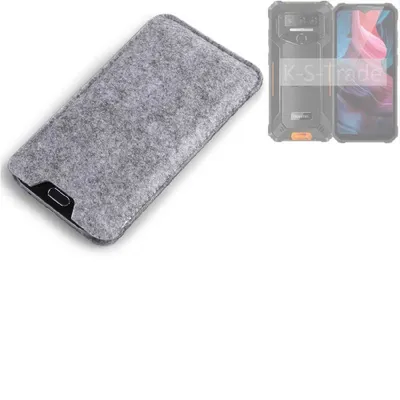Produktbild von K-S-Trade Filz Handyhülle kompatibel mit Oukitel WP32 Schutzhülle Filztasche Filz Tasche Case Sleeve Handy Hülle Filzhülle grau