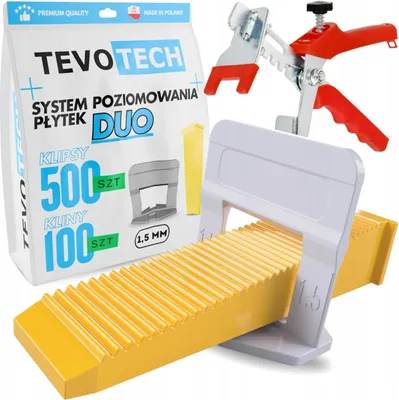 Immagine prodotto di TevoTech DUO Set sistema di livellamento piastrelle Clip + cunei + pinza 1,5 mm