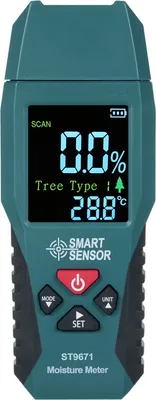 Zdjęcie produktu dla SMART SENSOR miernik wilgotności drewna kieszonkowy miernik wilgotności z wyświetlaczem LCD miernik wilgotności z 4 trybami do drewna bambusa papieru ziół