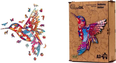 Image de Puzzle écologique en bois 120 Colibri délicat A3