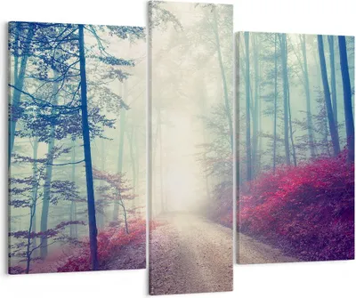 Produktbild von Bild auf Leinwand - Leinwandbild - Wald Baum Natur - 95x80cm - Wand Bild - Wanddeko - Wandbilder - Leinwanddruck - Bilder - Kunstdruck - Wanddekoration - Leinwand bilder - Wandkunst - CB95x80-3667