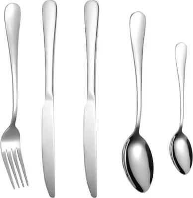 Produktbild von RealG RC-K-802 Edelstahl-Besteckset, 5-teilig, silberfarben