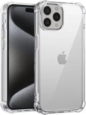 Zdjęcie produktu dla Etui na telefon komórkowy pasujące do iPhone 15 Pro przezroczyste - odporne na wstrząsy silikonowe etui TPU ze zderzakiem - Smartphonica