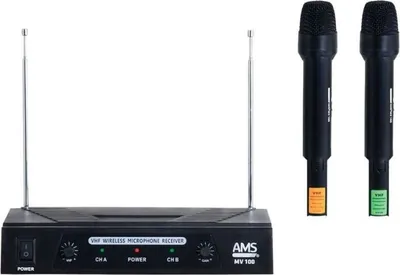 Immagine prodotto di Sistema microfonico wireless doppio AMS MV 100 M