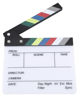 Imagen del producto de Clap de película - Clap de acrílico - Duradero y fácil de limpiar - 20x19,5cm - Ideal para producción cinematográfica - Adecuado para directores - Actores...