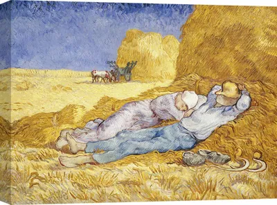 Produktbild von Kunstdruck auf Leinwandbild – Vincent van Gogh, Die Siesta (Mittagsruhe) – 60x40 cm