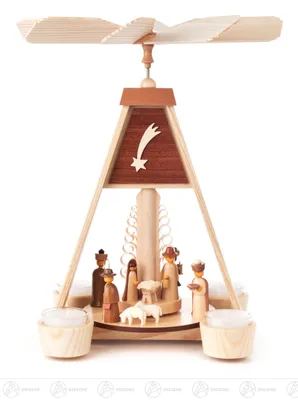 Produktbild von Pyramide mit Christi Geburt, für Teelichte Breite x Höhe x Tiefe 20 cmx32 cmx25,5 cm NEU