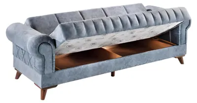 Produktbild von Modern Design Polster Grau Sitz Couch 3 Sitzer Sofa Sofas Textil Stoff