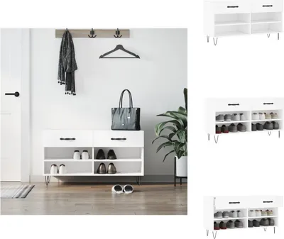 Imagen del producto de vidaXL Estantería para zapatos, blanca, 102x35x55 cm, material de madera - Estanterías y armarios para zapatos