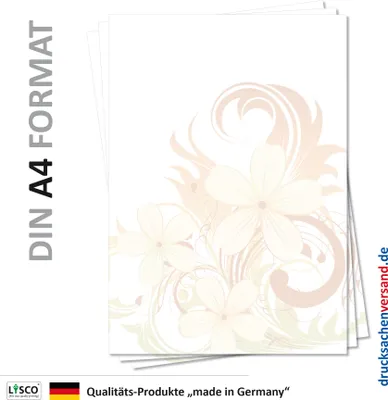 Produktbild von Motiv Briefpapier (Blumen-5121, DIN A4, 100 Blatt) Ranken Kunst Zweige Äste Blüten Motivpapier Malerei