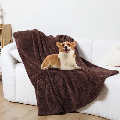 Immagine prodotto di Coperta in flanella calda e impermeabile per cani e gatti, ideale per l'autunno e l'inverno, con doppio utilizzo per tutte le stagioni