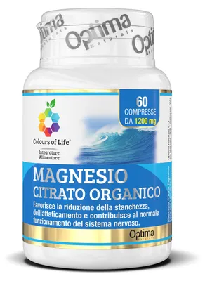 Immagine prodotto di Colours Of Life Magnesio Citrato Organico 60 Compresse 1200 Mg