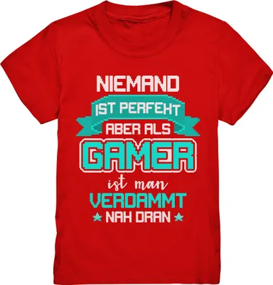 Produktbild von Gamer Kinder T-Shirt – Red / 122/128 (7-8)