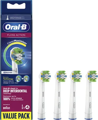 Produktbild von Oral-B FlossAction 80339419, 4 Stück(e), Weiß, Silber, 3 Monat( e), Deutschland, Oral-B, Alle Oral-B-handvatten, behalve Pulsonic en iO.