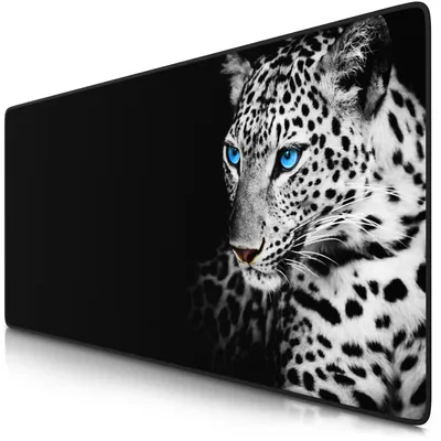 Zdjęcie produktu dla Titanwolf Gaming Mouse Pad XXL, 900 x 400 x 3 mm, podkładka na biurko, zmywalna, antypoślizgowy spód, szybkość i precyzja, White Leopard
