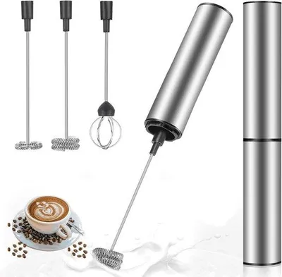Zdjęcie produktu dla Elektryczny spieniacz do mleka z ładowaniem przez USB i funkcją mieszania, kompaktowy i przenośny, do kawy, latte i jajek