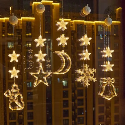 Produktbild von Weihnachtsbaum Weihnachtsbeleuchtung, LED Weihnachtsdeko Fenster Lichter, Lichterkette für Weihnachten Deko, Balkon, Party