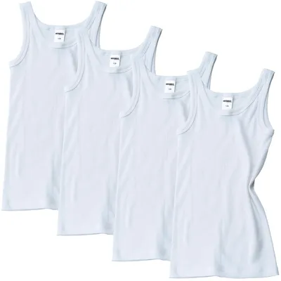 Produktbild von HERMKO 2800 4er Pack Jungen Unterhemd (Weitere Farben) Baumwolle, Farbe:weiß, Größe:164