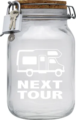 Produktbild von Spardose Geld Geschenk Ideen Next Tour Transparent Größe XL 2 Liter