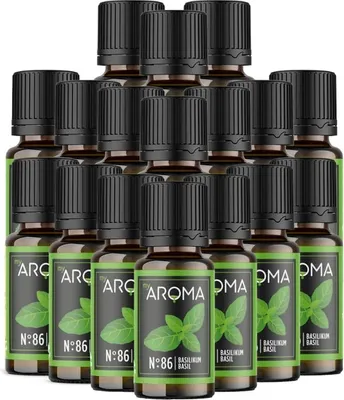 Produktbild von myAROMA flavour drops – Basilikum, 17x10ml, Zuckerfrei, Kalorienfrei, Vegan, Ohne künstliche Farbstoffe