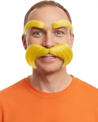 Produktbild von Gelber Schnurrbart mit Augenbrauen Farbe: gelb