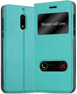 Obrázok produktu pre Cadorabo ochranné puzdro pre Nokia 6 2017 kryt v tyrkysovej farbe puzdro na mobilný telefón puzdro na knihu kryt puzdro