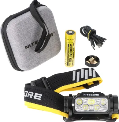 Zdjęcie produktu dla Latarka czołowa Nitecore HC60 UHE o mocy do 1600 lumenów, diody LED NiteLab UHE, system soczewek TrueVision, w zestawie akumulator litowo-jonowy 18650 4000 mAh