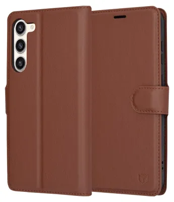 Produktbild von Techsuit Leder Folio Book Wallet Klapphülle für Samsung Galaxy S23 Plus - Braun