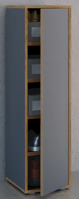 Produktbild von VCM Holz-Schuhschrank | Maße: B. 30 x H. 110 x T. 33 cm | Allzweckschrank | 5 Fächer | 1 Drehtür - Salia Breite 30 cm