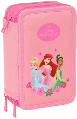 Immagine prodotto di Astuccio triplo per matite Disney Princess Pink 12,5 x 19,5 x 5,5 cm 37 pezzi