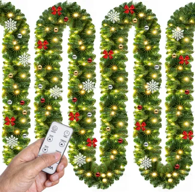 Produktbild von CASARIA® Weihnachtsgirlande Beleuchtet Deko Fernbedienung 5m 80 LED Timer Dimmbar 7 Leuchtmodi Außen Weihnachtsdeko Weihnachten Girlande Tannengirlande
