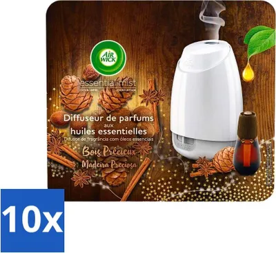 Produktbild von Air Wick Essential Mist – Starter-Set – Edelholz – 20 ml - Vorteilspack - 10 Stücke