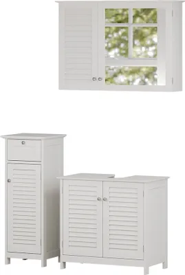 Productafbeelding van Badkamermeubelset Vicco Riad Wit 3-delig, Model 40467