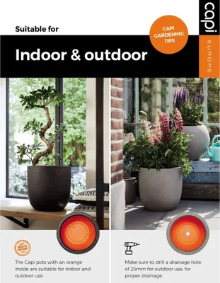 Produktbild von Capi Blumentopf Nature Rib 54x52 cm Dunkelgrau