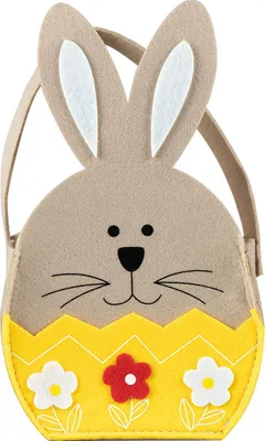 Image de Panier en feutre - joyeux lapin