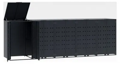 Produktbild von Mülltonnenbox für 5 Tonnen in Anthrazit 345x79x117 cm aus Stahl