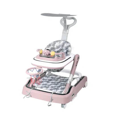 Produktbild von Baby Lauflernhilfe Lauflernwagen Babywalker Faltbar mit Spielset für Kinder 6 bis 18 Monate Rosa