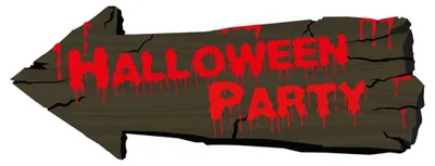 Produktbild von Halloween Party Hinweisschild als Wegweiser 50cm