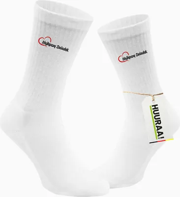 Produktbild von Huuraa Uni Socken Najlepszy Dziadek Serce 42/46 White Baumwolle Tennissocken Geschenkidee